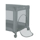 Patut pliant, Lionelo, Amelie, Cu intrare laterala, 100.5×70.5 cm, Include salteluta, roti, geanta pentru transport, Constructie usoara- 7 kg, Cadru stabil din otel, Gri