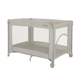 Patut pliant, Lionelo, Amelie, Cu intrare laterala, 100.5×70.5 cm, Include salteluta, roti, geanta pentru transport, Constructie usoara- 7 kg, Cadru stabil din otel, Bej