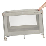 Patut pliant, Lionelo, Amelie, Cu intrare laterala, 100.5×70.5 cm, Include salteluta, roti, geanta pentru transport, Constructie usoara- 7 kg, Cadru stabil din otel, Bej