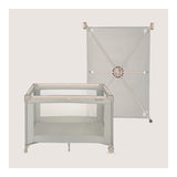 Patut pliant, Lionelo, Amelie, Cu intrare laterala, 100.5×70.5 cm, Include salteluta, roti, geanta pentru transport, Constructie usoara- 7 kg, Cadru stabil din otel, Bej