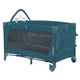 Patut pliant, Lionelo, Flower, Cu doua nivele, Cu arcada, Geanta transport, Masuta de infasat, Bara cu jucarii, Fereastra laterala, 120x60 cm, Conform cu standardele europeane de securitate EN 716 si EN12221, Verde