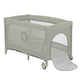 Patut pliant, Lionelo, Flower, Cu doua nivele, Cu arcada, Geanta transport, Masuta de infasat, Bara cu jucarii, Fereastra laterala, 120x60 cm, Conform cu standardele europeane de securitate EN 716 si EN12221, Cappuccino