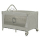 Patut pliant, Lionelo, Flower, Cu doua nivele, Cu arcada, Geanta transport, Masuta de infasat, Bara cu jucarii, Fereastra laterala, 120x60 cm, Conform cu standardele europeane de securitate EN 716 si EN12221, Cappuccino