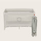 Patut pliant, Lionelo, Flower, Cu doua nivele, Cu arcada, Geanta transport, Masuta de infasat, Bara cu jucarii, Fereastra laterala, 120x60 cm, Conform cu standardele europeane de securitate EN 716 si EN12221, Cappuccino