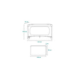 Patut pliant, Lionelo, Jasmin Easy Fold, Pana la 15 kg, Usor de pliat, Cu doua nivele, Cu saltea ergonomica T25, Cu intrare laterala cu fermoar, 2 roti cu frana, 123 x 67 cm, Conform cu EN 716, 0-36 luni, Albastru