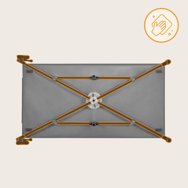 Patut pliant, Lionelo, Jasmin Easy Fold, Pana la 15 kg, Usor de pliat, Cu doua nivele, Cu saltea ergonomica T25, Cu intrare laterala cu fermoar, 2 roti cu frana, 123 x 67 cm, Conform cu EN 716, 0-36 luni, Gri