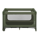 Patut pliant, Lionelo, Jasmin Easy Fold, Pana la 15 kg, Usor de pliat, Cu doua nivele, Cu saltea ergonomica T25, Cu intrare laterala cu fermoar, 2 roti cu frana, 123 x 67 cm, Conform cu EN 716, 0-36 luni, Verde