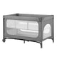 Patut pliant, Lionelo, Jasmin Easy Fold, Pana la 15 kg, Usor de pliat, Cu doua nivele, Cu saltea ergonomica T25, Cu intrare laterala cu fermoar, 2 roti cu frana, 123 x 67 cm, Conform cu EN 716, 0-36 luni, Gri