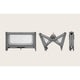 Patut pliant, Lionelo, Jasmin Easy Fold, Pana la 15 kg, Usor de pliat, Cu doua nivele, Cu saltea ergonomica T25, Cu intrare laterala cu fermoar, 2 roti cu frana, 123 x 67 cm, Conform cu EN 716, 0-36 luni, Gri