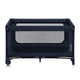 Patut pliant, Lionelo, Jasmin Easy Fold, Pana la 15 kg, Usor de pliat, Cu doua nivele, Cu saltea ergonomica T25, Cu intrare laterala cu fermoar, 2 roti cu frana, 123 x 67 cm, Conform cu EN 716, 0-36 luni, Albastru