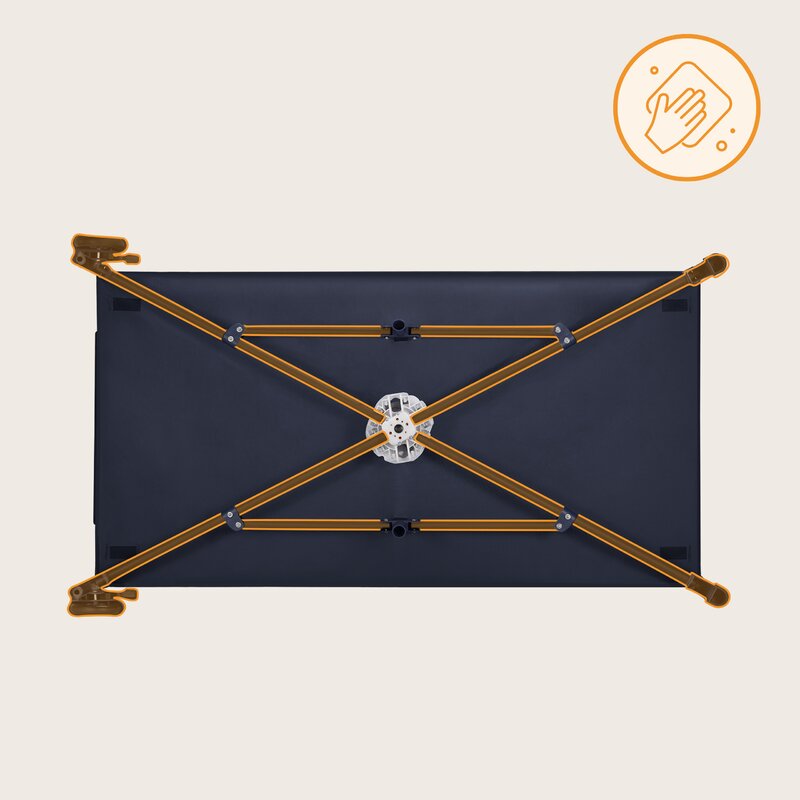 Patut pliant, Lionelo, Jasmin Easy Fold, Pana la 15 kg, Usor de pliat, Cu doua nivele, Cu saltea ergonomica T25, Cu intrare laterala cu fermoar, 2 roti cu frana, 123 x 67 cm, Conform cu EN 716, 0-36 luni, Albastru