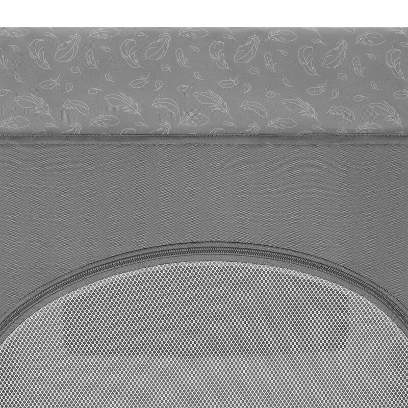 Patut pliant, Lionelo, Jasmin Easy Fold, Pana la 15 kg, Usor de pliat, Cu doua nivele, Cu saltea ergonomica T25, Cu intrare laterala cu fermoar, 2 roti cu frana, 123 x 67 cm, Conform cu EN 716, 0-36 luni, Gri - gogobaby.ro