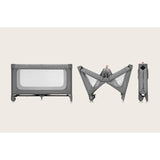 Patut pliant, Lionelo, Jasmin Easy Fold, Pana la 15 kg, Usor de pliat, Cu doua nivele, Cu saltea ergonomica T25, Cu intrare laterala cu fermoar, 2 roti cu frana, 123 x 67 cm, Conform cu EN 716, 0-36 luni, Gri