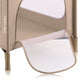 Patut pliant, Lionelo, Jasmin Easy Fold, Pana la 15 kg, Usor de pliat, Cu doua nivele, Cu saltea ergonomica T25, Cu intrare laterala cu fermoar, 2 roti cu frana, 123 x 67 cm, Conform cu EN 716, 0-36 luni, Bej