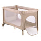 Patut pliant, Lionelo, Jasmin Easy Fold, Pana la 15 kg, Usor de pliat, Cu doua nivele, Cu saltea ergonomica T25, Cu intrare laterala cu fermoar, 2 roti cu frana, 123 x 67 cm, Conform cu EN 716, 0-36 luni, Bej