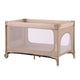 Patut pliant, Lionelo, Jasmin Easy Fold, Pana la 15 kg, Usor de pliat, Cu doua nivele, Cu saltea ergonomica T25, Cu intrare laterala cu fermoar, 2 roti cu frana, 123 x 67 cm, Conform cu EN 716, 0-36 luni, Bej