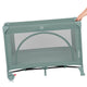 Patut pliant, Lionelo, Laura, 102 x 74 cm, Cu doua nivele, Functie de tarc, Cu roti, Include salteluta si geanta de transport, Pereti din plasa, Deschidere laterala, Pana la 15 kg, 0 luni +, Verde