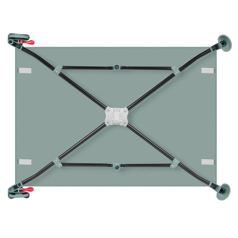 Patut pliant, Lionelo, Laura, 102 x 74 cm, Cu doua nivele, Functie de tarc, Cu roti, Include salteluta si geanta de transport, Pereti din plasa, Deschidere laterala, Pana la 15 kg, 0 luni +, Verde