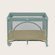 Patut pliant, Lionelo, Laura, 102 x 74 cm, Cu doua nivele, Functie de tarc, Cu roti, Include salteluta si geanta de transport, Pereti din plasa, Deschidere laterala, Pana la 15 kg, 0 luni +, Verde