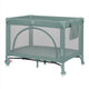 Patut pliant, Lionelo, Laura, 102 x 74 cm, Cu doua nivele, Functie de tarc, Cu roti, Include salteluta si geanta de transport, Pereti din plasa, Deschidere laterala, Pana la 15 kg, 0 luni +, Verde