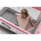 Patut pliant, Lionelo, Stefi, Cu un nivel, Cu intrare laterala cu fermoar, 2 roti, 120x60 cm, Conform cu standardul european de securitate EN 716, Albastru