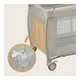 Patut pliant, Lionelo, Stefi Plus, Cu doua nivele, Cu intrare laterala cu fermoar, 2 roti, 120 x 60 cm, Conform cu standardul european de securitate EN 716, Bej