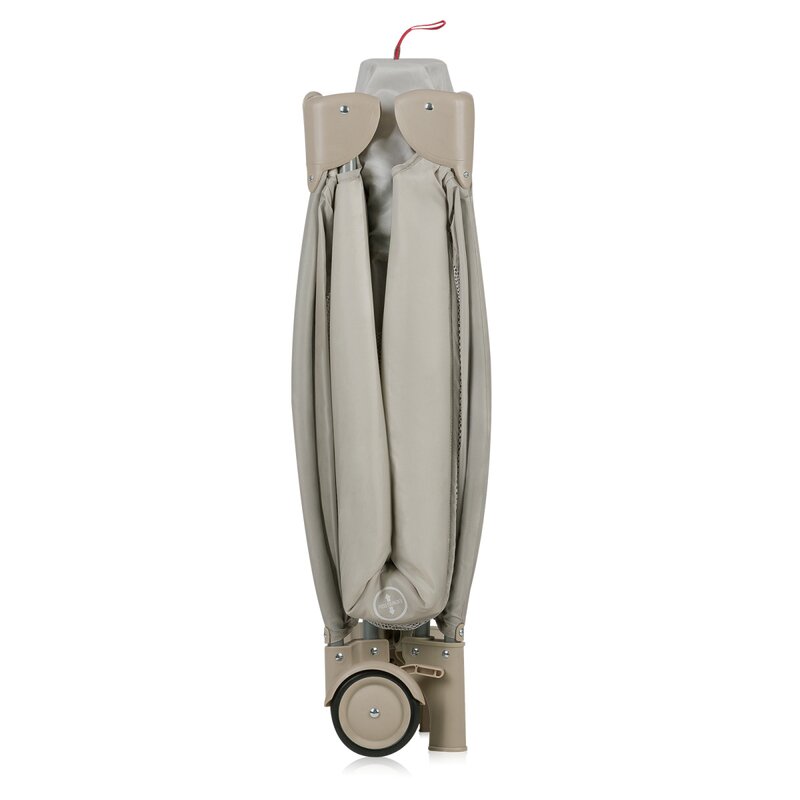 Patut pliant, Lionelo, Stefi Plus, Cu doua nivele, Cu intrare laterala cu fermoar, 2 roti, 120 x 60 cm, Conform cu standardul european de securitate EN 716, Bej