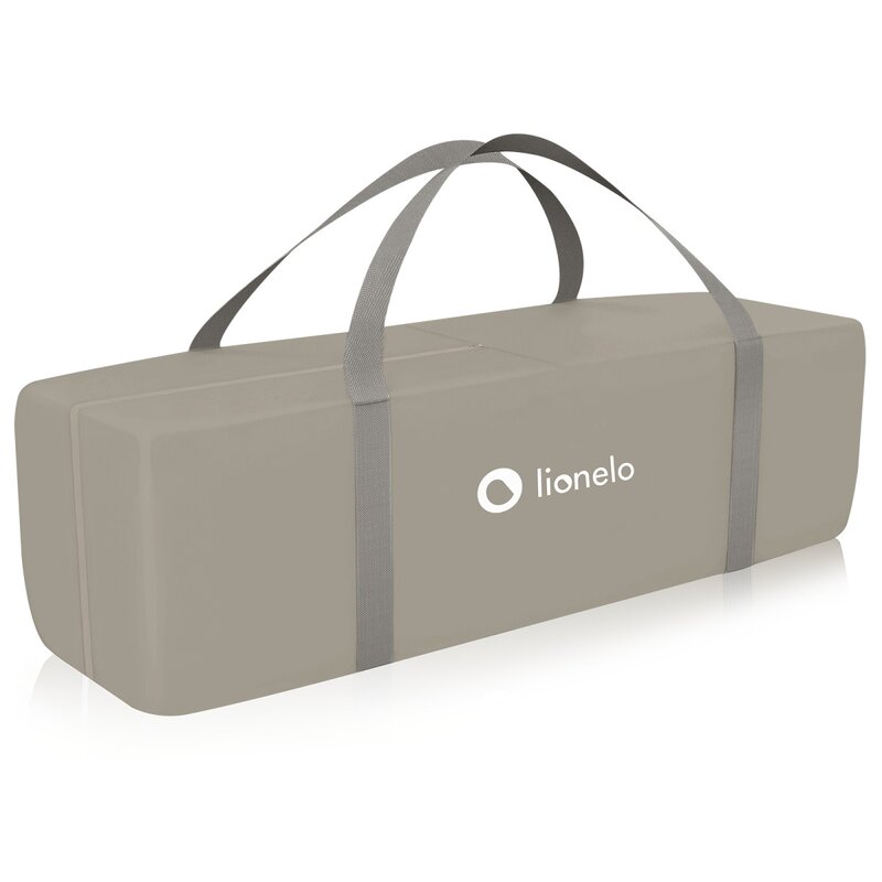 Patut pliant, Lionelo, Stefi Plus, Cu doua nivele, Cu intrare laterala cu fermoar, 2 roti, 120 x 60 cm, Conform cu standardul european de securitate EN 716, Bej