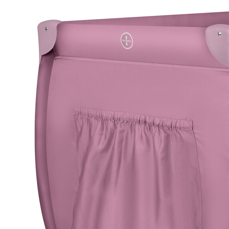 Patut pliant, Lionelo, Stefi Plus, Cu doua nivele, Cu intrare laterala cu fermoar, 2 roti, 120 x 60 cm, Conform cu standardul european de securitate EN 716, Roz - gogobaby.ro