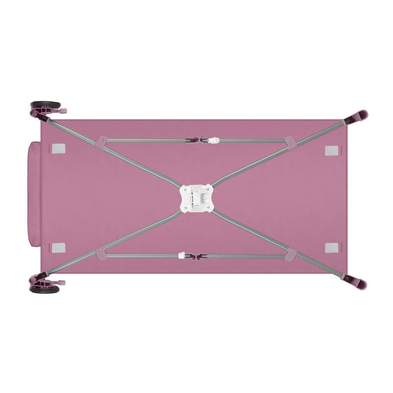 Patut pliant, Lionelo, Stefi Plus, Cu doua nivele, Cu intrare laterala cu fermoar, 2 roti, 120 x 60 cm, Conform cu standardul european de securitate EN 716, Roz - gogobaby.ro