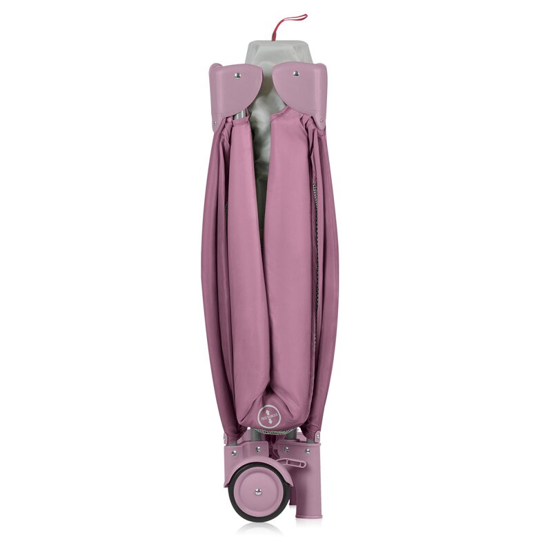 Patut pliant, Lionelo, Stefi Plus, Cu doua nivele, Cu intrare laterala cu fermoar, 2 roti, 120 x 60 cm, Conform cu standardul european de securitate EN 716, Roz - gogobaby.ro