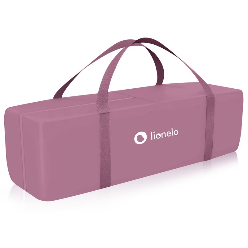Patut pliant, Lionelo, Stefi Plus, Cu doua nivele, Cu intrare laterala cu fermoar, 2 roti, 120 x 60 cm, Conform cu standardul european de securitate EN 716, Roz - gogobaby.ro