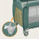 Patut pliant, Lionelo, Stefi Plus, Cu doua nivele, Cu intrare laterala cu fermoar, 2 roti, 120 x 60 cm, Conform cu standardul european de securitate EN 716, Verde Olive