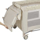 Patut pliant, Lionelo, Sven Plus, 120x60 cm, Cu doua nivele, Cu arcada jucarii, masuta de infasat, vibratii, melodii, conform cu standardele europeane de securitate EN716 si EN12221, Bej Latte