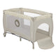 Patut pliant, Lionelo, Sven Plus, 120x60 cm, Cu doua nivele, Cu arcada jucarii, masuta de infasat, vibratii, melodii, conform cu standardele europeane de securitate EN716 si EN12221, Bej Latte