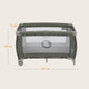 Patut pliant, Lionelo, Sven Plus, 120x60 cm, Cu doua nivele, Cu arcada jucarii, masuta de infasat, vibratii, melodii, conform cu standardele europeane de securitate EN716 si EN12221, Bej Olive