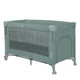 Patut pliant multifunctional, Lionelo, Ellen, Cu laterala culisanta, Nivel suplimentar, Intrare laterala cu fermoar, 2 roti, Saltea pliabila si geanta de transport incluse, 0- 36 luni, Pana la 15 kg, 120x60 cm, Conform cu EN 716, Verde