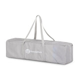 Patut pliant, Petite&Mars, Koot, 120 x 60 cm, Cu roti, Functie de tarc, Pliere compacta, Include geanta de transport, Intrare laterala cu fermoar, Pereti din plasa, Pana la 15 kg, 0-30 luni, Gri