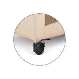 Patut pliant, Petite&Mars, Koot, 120 x 60 cm, Cu roti, Functie de tarc, Pliere compacta, Include geanta de transport, Intrare laterala cu fermoar, Pereti din plasa, Pana la 15 kg, 0-30 luni, Maro