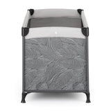 Patut pliant, Petite&Mars, Nyja, 120 x 60 cm, Cu roti, Functie de tarc, Pliere compacta, Include geanta de transport, Intrare laterala cu fermoar, Pereti din plasa, Pana la 15 kg, 0-30 luni, Gri
