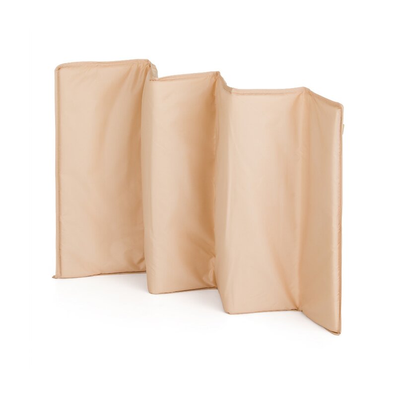 Patut pliant, Petite&Mars, Nyja, 120 x 60 cm, Cu roti, Functie de tarc, Pliere compacta, Include geanta de transport, Intrare laterala cu fermoar, Pereti din plasa, Pana la 15 kg, 0-30 luni, Maro