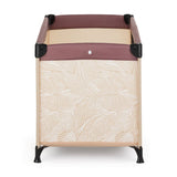Patut pliant, Petite&Mars, Nyja, 120 x 60 cm, Cu roti, Functie de tarc, Pliere compacta, Include geanta de transport, Intrare laterala cu fermoar, Pereti din plasa, Pana la 15 kg, 0-30 luni, Maro