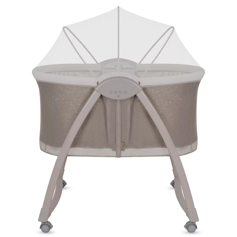 Patut si balansoar portabil Lionelo, Gaya 2 in 1, cu functie de leganat si muzica, 3 viteze de leganat reglabile, saltea T25, controlat prin telecomanda sau panou, pana la 9 kg, 0 luni+, 93 x 68 x 81 cm, bej latte