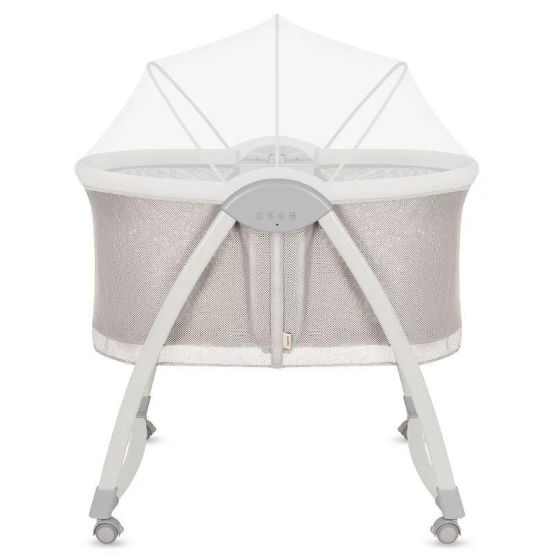 Patut si balansoar portabil Lionelo, Gaya 2 in 1, cu functie de leganat si muzica, 3 viteze de leganat reglabile, saltea T25, controlat prin telecomanda sau panou, pana la 9 kg, 0 luni+, 93 x 68 x 81 cm, bej sand