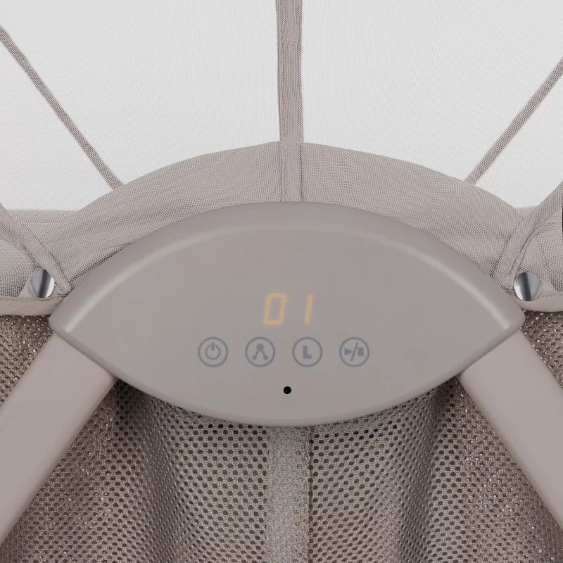 Patut si balansoar portabil Lionelo, Gaya 2 in 1, cu functie de leganat si muzica, 3 viteze de leganat reglabile, saltea T25, controlat prin telecomanda sau panou, pana la 9 kg, 0 luni+, 93 x 68 x 81 cm, bej latte