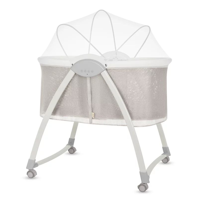 Patut si balansoar portabil Lionelo, Gaya 2 in 1, cu functie de leganat si muzica, 3 viteze de leganat reglabile, saltea T25, controlat prin telecomanda sau panou, pana la 9 kg, 0 luni+, 93 x 68 x 81 cm, bej sand