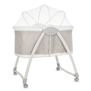 Patut si balansoar portabil Lionelo, Gaya 2 in 1, cu functie de leganat si muzica, 3 viteze de leganat reglabile, saltea T25, controlat prin telecomanda sau panou, pana la 9 kg, 0 luni+, 93 x 68 x 81 cm, bej sand
