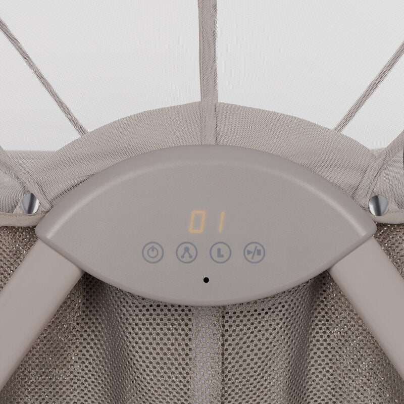 Patut si balansoar portabil Lionelo, Gaya 2 in 1, cu functie de leganat si muzica, 3 viteze de leganat reglabile, saltea T25, controlat prin telecomanda sau panou, pana la 9 kg, 0 luni+, 93 x 68 x 81 cm, bej latte