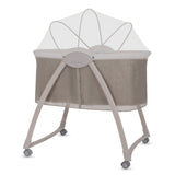 Patut si balansoar portabil Lionelo, Gaya 2 in 1, cu functie de leganat si muzica, 3 viteze de leganat reglabile, saltea T25, controlat prin telecomanda sau panou, pana la 9 kg, 0 luni+, 93 x 68 x 81 cm, bej latte