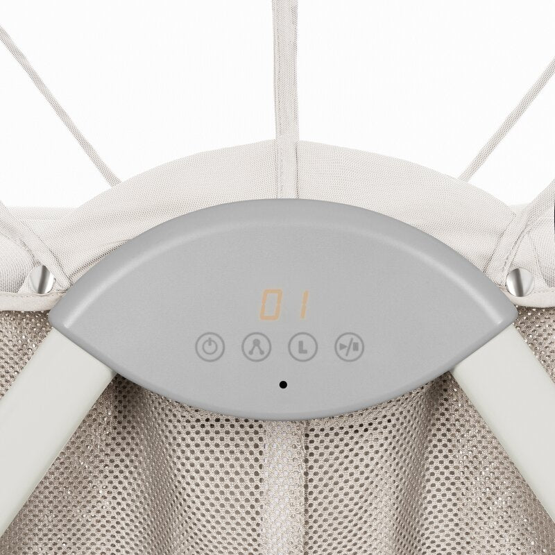 Patut si balansoar portabil Lionelo, Gaya 2 in 1, cu functie de leganat si muzica, 3 viteze de leganat reglabile, saltea T25, controlat prin telecomanda sau panou, pana la 9 kg, 0 luni+, 93 x 68 x 81 cm, bej sand